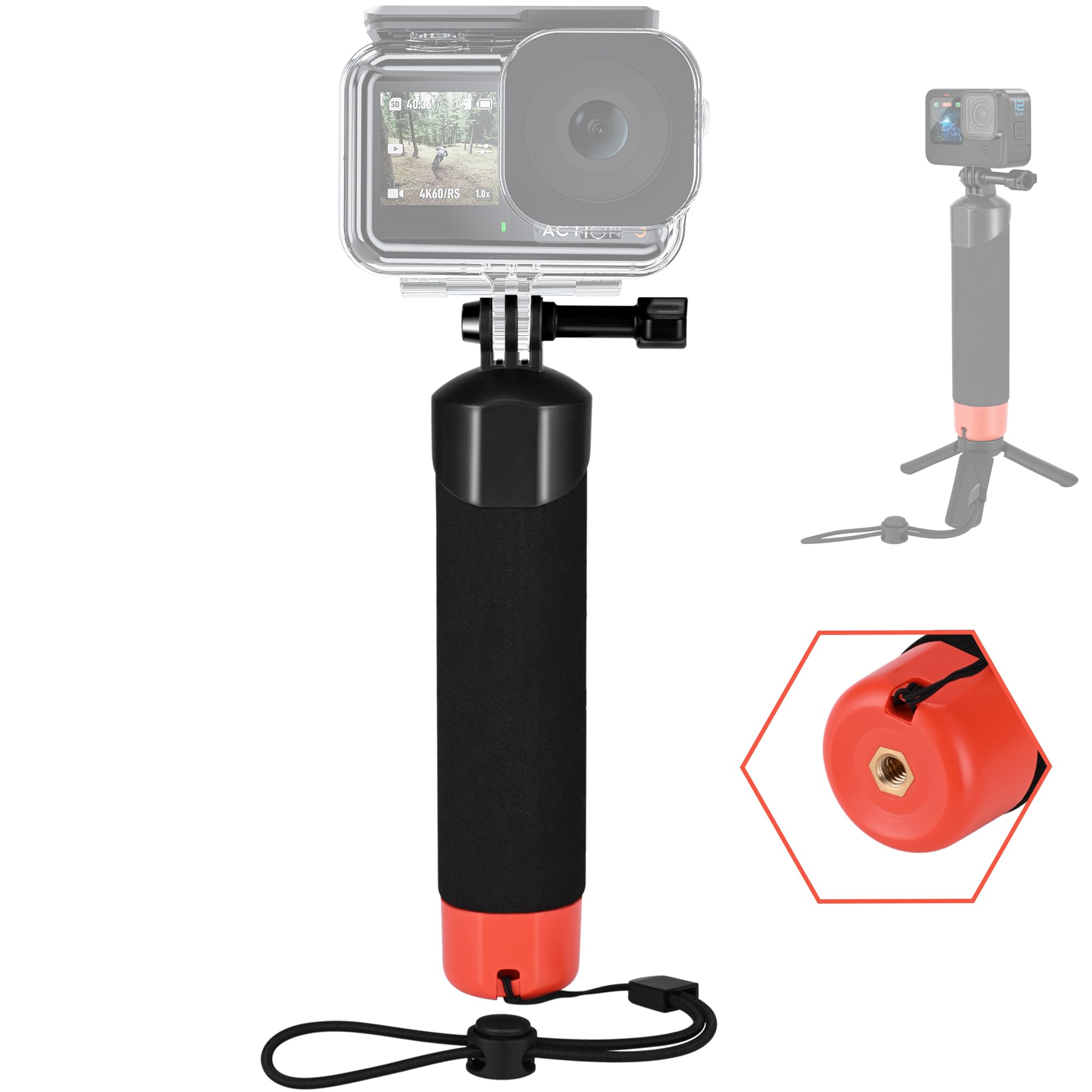 Gopro 10 9 8 max 7 6 5用リモコン付き,防水 Gopro 10 9 8 max 7 6 5用